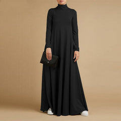 Collage Long Sleeve Turtleneck Dress for Women