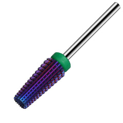 Lavinda 5 in 1 Multi-function Tapered Shape Straight Cut Nail drill bit Use for both Left and Right Handed Professional Carbide Tungsten Steel bits for Acrylic Nail Gel Fast Remove (Coarse Purple)