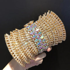 Women's Rhinestone Clutch Bag with Flower Design
