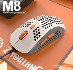 M8 LED Gaming Mouse with Ergonomic Honeycomb Design