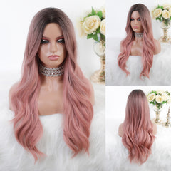 Golden Unicorn Long Wavy Heat-Resistant Wig with Bangs
