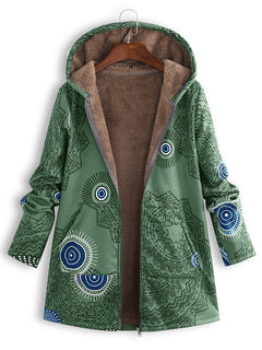 Hooded Plush Jacket with Print and Cozy Design