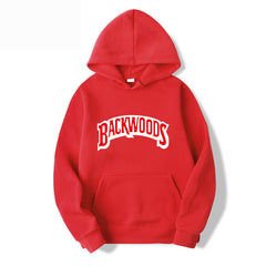 Men's Pullover Hoodie with BACKWOODS Print (Hip-Hop)