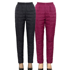 High-Waisted Thickened Plush Cotton Pants for Women