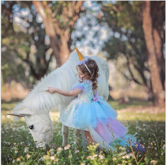 2020 Unicorn Dress for Girls with Removable Cape