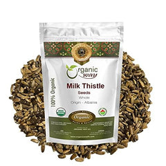 Organic Way Whole Milk Thistle Seeds (Silybum marianum) - European Wild-Harvest Organic & Kosher Certified Vegan Non GMO & Gluten Free USDA Certified Origin - Albania (2 Oz)