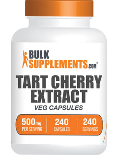 BulkSupplements.com Tart Cherry Extract Capsules- Tart Cherry Supplement Tart Cherry Capsules 500mg - Antioxidant Source Gluten Free 1 Capsule per Serving 240 Veg Capsules (Pack of 1)