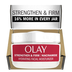 Olay Strong & Firm Niacinamide Face Moisturizer 2 oz Renewing Face Cream for Hydration and Skin Cell Turnover with 99% Pure Niacinamide Recyclable Eco Jar Packaging