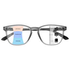 ZESAKER Progressive Reading Glasses for Women Men Multifocal Computer Readers Blue Light Blocking Spring Hinges Multifocus Transition Glasses Anti Glare& Eyestrain (Grey 3.0)