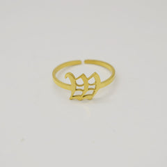 Vintage English Alphabet Ring in 18K Vacuum Plating