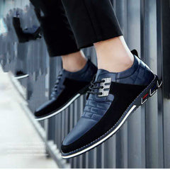 Large Size Men's Casual Leather Shoes - British Trend