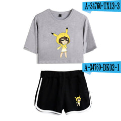 2D Custom Gacha Life Crop Top and Shorts Set