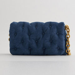 Fashionable Blue Quilted Denim Shoulder Bag (2020)