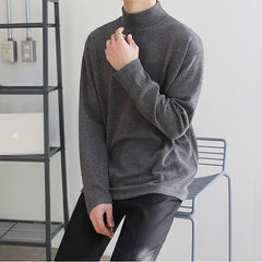Men's Loose Velvet Turtleneck Sweater for All Seasons
