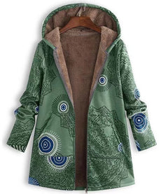 Hooded Plush Jacket with Print and Cozy Design