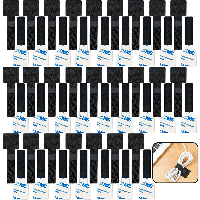 50 Pcs Cable Ties Adhesive Cable Clips Cord Wraps Reusable Wire Organizers for Household Office Essentials (Medium)
