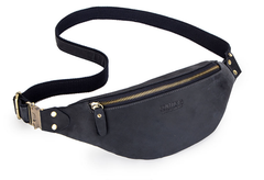 Black Casual Leather Men's Crossbody Bag