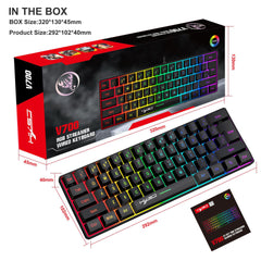 61-Key RGB Gaming Membrane Keyboard with Shortcuts