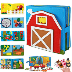 Montessori Busy Book for Toddlers 3+ 3D Felt Quiet Book for Baby Autism Sensory Book Develops Fine Motor Skills Preschool Learning Activities Educational Sensory Toy Travel Toys for Kids Gift