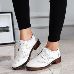 Genuine Leather Round Toe Casual Slip-On Women's Shoes