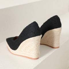 Retro Women's Wedge Heel Pumps for Spring Summer