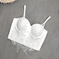 French Style Bra with Removable Straps and Embroidery