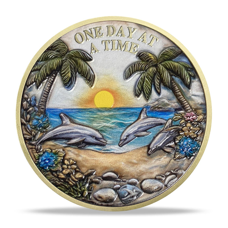 Beach Dolphin Sobriety Coin – 
