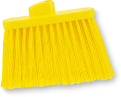 SPARTA Plastic Broom Head Angled Flagged for Small Debris Indoor Outdoor Home Restaurant Lobby Office 12 Inches Yellow