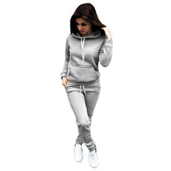 Women's Casual Sports Set - Hooded Long Sleeve Outfit