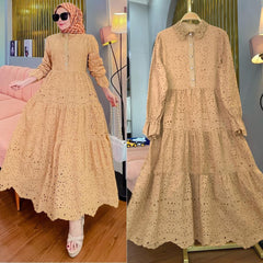 Embroidered Hollow Lace Dress from Southeast Asia