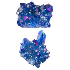 IMIKEYA 2pcs Sapphire Cluster Blue Crystal Stones Geode Specimen Drusy Geode Aquarium Crystal Stone Crystal Sculpture Spiritual Blue Healing Tumbled Gem Clusters Amethyst Cluster Mineral