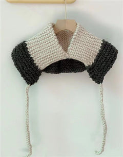 Cute Tethered Color Contrast Knit Beanie Hat