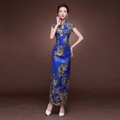 2020 Autumn Winter New Bride Red Long Cheongsam Dress
