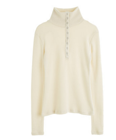 High Neck Stretch Long Sleeve Knit Top