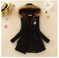 Thick Cotton Coat with Hood and Lamb Fleece Lining
