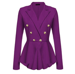 Double-Breasted Blazer with Metal Buttons for Women