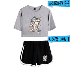2D Custom Gacha Life Crop Top and Shorts Set