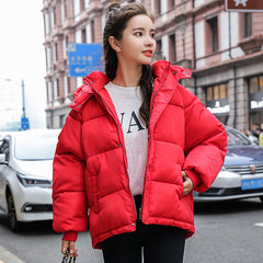 Chic Short Cotton Padded Jacket with Loose Fit