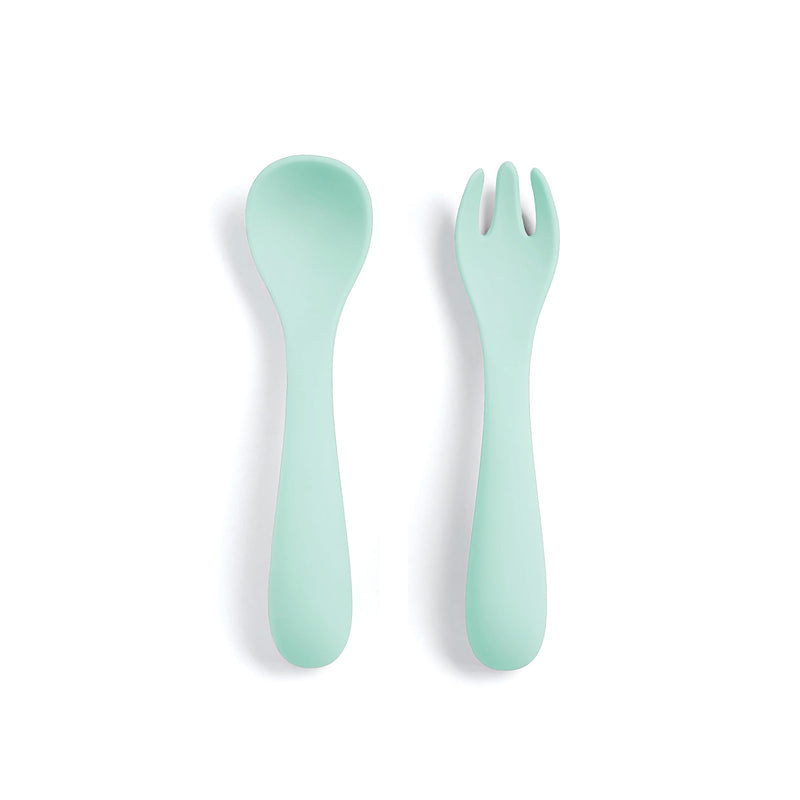 BESO VIDA Baby Utensils Set - Safe and Easy-to-Use Baby Spoons and Forks for 6-12 Months Perfect Toddler Utensils for 1 Year Old BPA-Free Baby Eating Utensils (Mint Green)