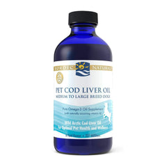 Nordic Naturals Pet Cod Liver Oil Unflavored - 8 oz - 1104 mg Omega-3 Per Teaspoon - Fish Oil for Dogs with EPA & DHA - Promotes Skin Coat Joint & Immune Health