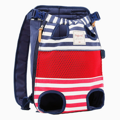 Striped Mesh Dog Backpack for Travel and Hiking