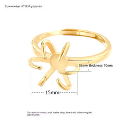 925 Sterling Silver DIY Ring with Beeswax Amber Turquoise
