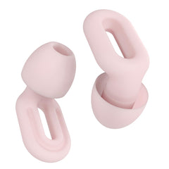 Saccater Focus Noise-reducing Earplugs - Reusable Silicone Ear Plugs for Deep Focus Work Study Comfy Sleep Misophonia Travel Hearing Protection - Adjustable in XS/S/M/L SNR 23 NRR 17 Peach