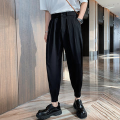 Korean Style Solid Color Casual Men's Pants