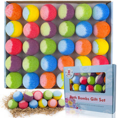 30 Pcs Bath Bomb Gift Set Natural Organic Mini Bath Bombs Handmade with Rich Fizz - Birthday Gift for Kids/Women/Men Mothers Day Ideal Gift for Valentines Day