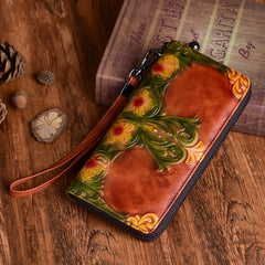Women's Retro Embossed Cowhide Money Bag