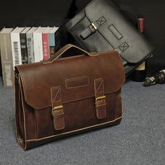 Crazy Horse Leather Briefcase and Shoulder Bag