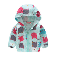 Trendy Spring Summer Kids Jacket with Hood and Print