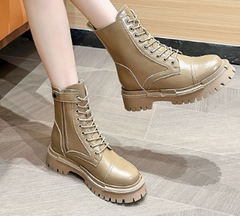 Men's Leather High Top Zipper Shoes with Gradient Color