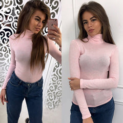 Long Sleeve Turtleneck Pullover for Women